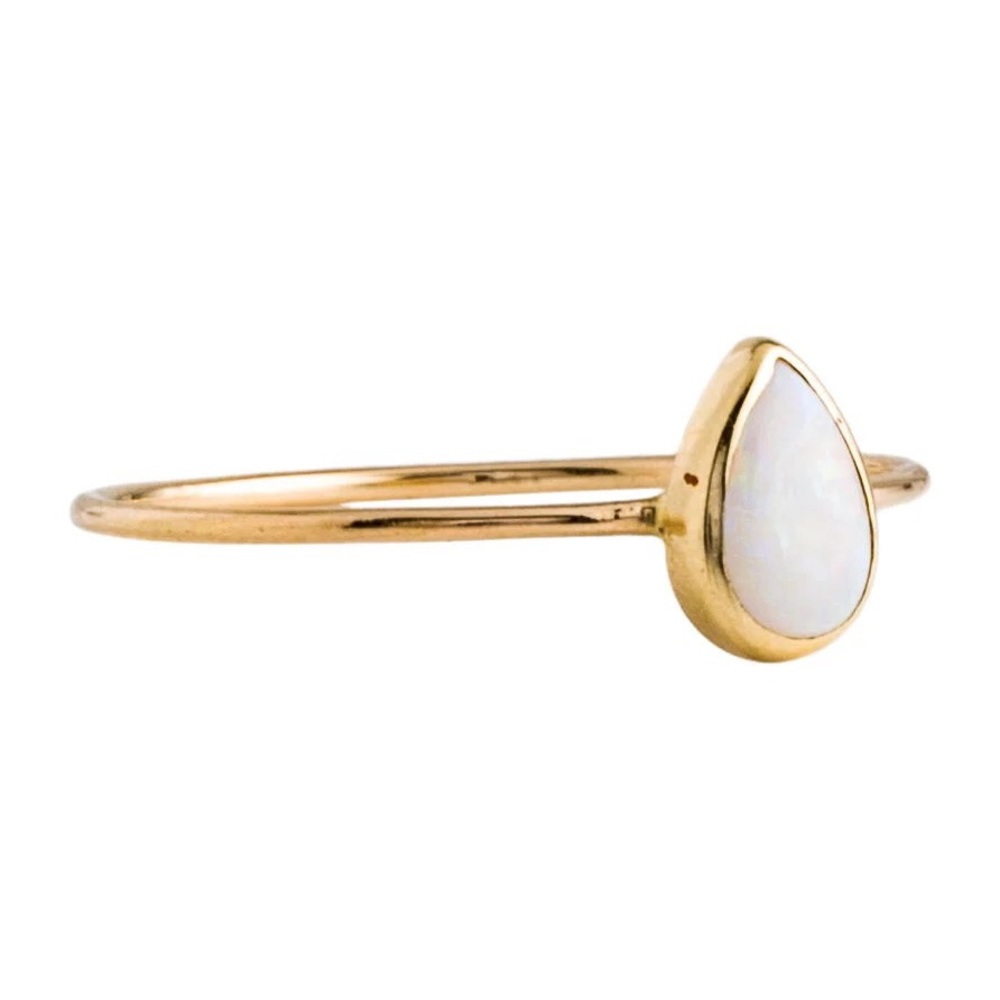 Catbird Opal Teardrop Ring, size 5.75